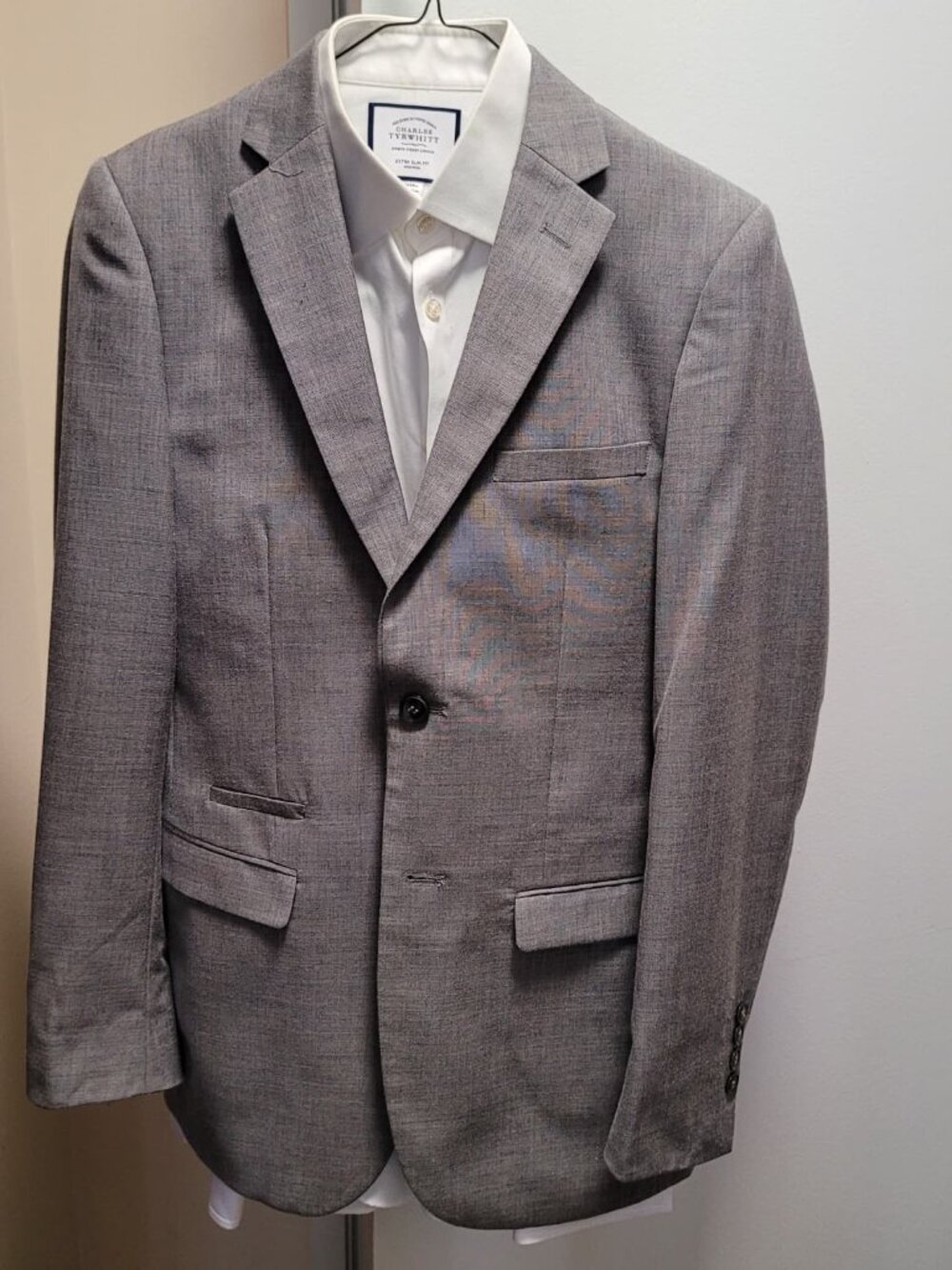 Alberto Cardinali grey suit 36R/30R + Charles Tyrwhitt dress shirt 15/34 30R